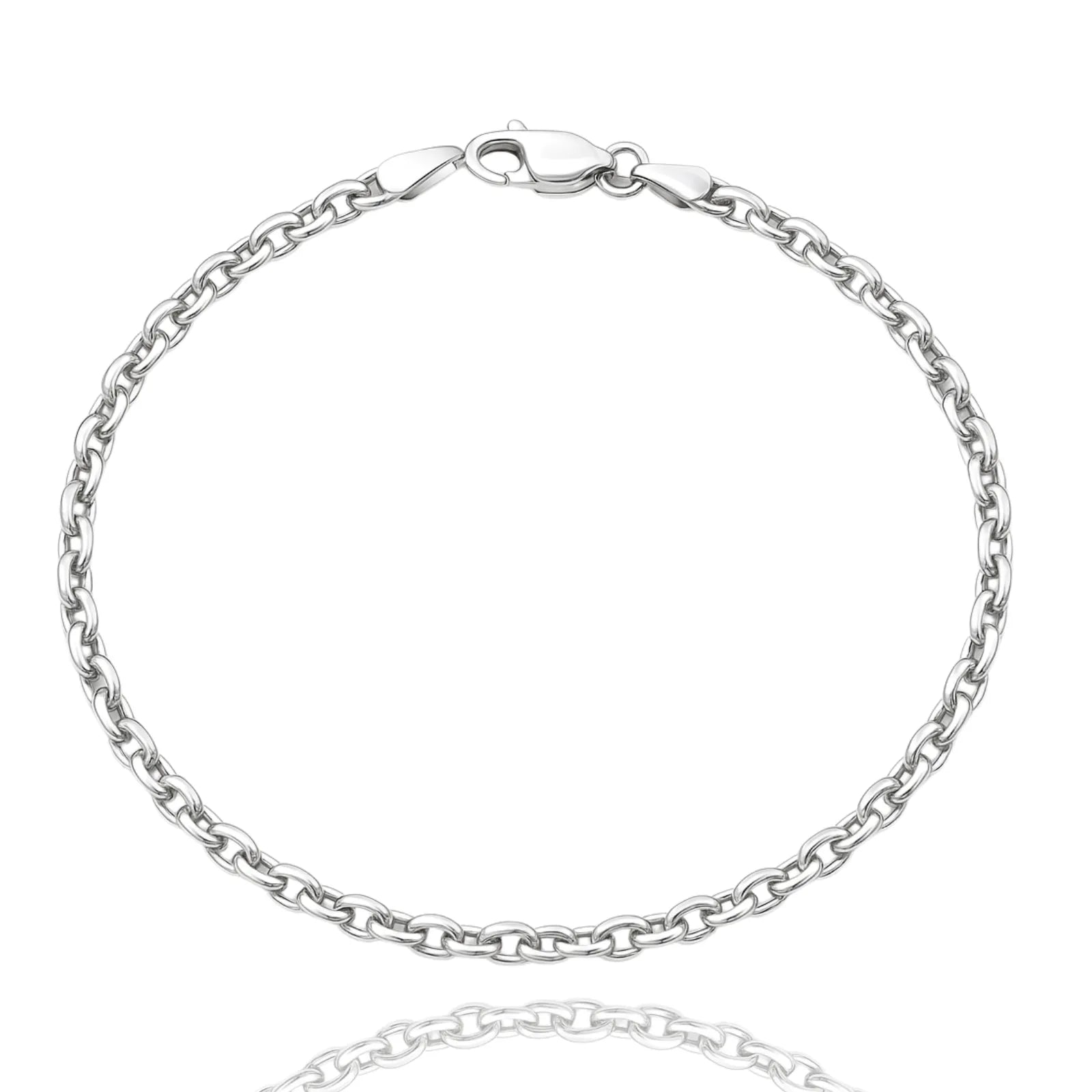 Pulseira masculina de prata 925 tipo cadeado, conhecida como modelo Cartier, com acabamento polido e fecho de segurança. Design minimalista e moderno.